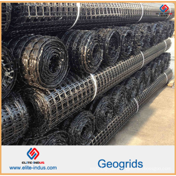 Plastic Polypropylene PP HDPE Polyester Fiberglass Biaxial Uniaxial Geogrid